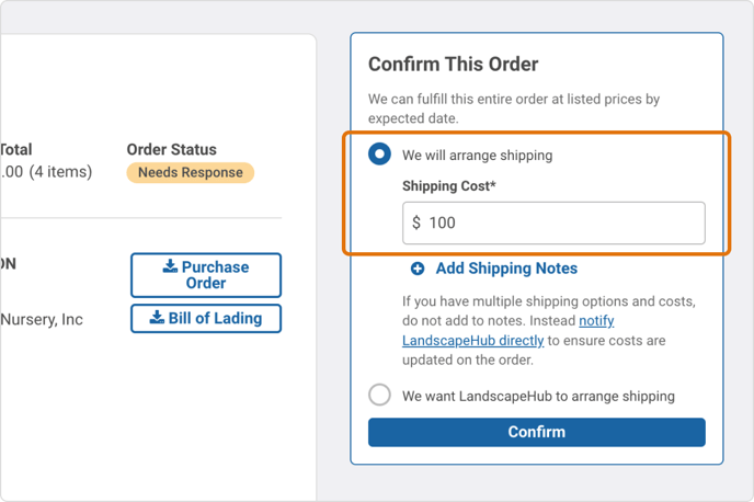 shipping costs _ landing page